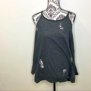 Torrid gray off shoulder sweater